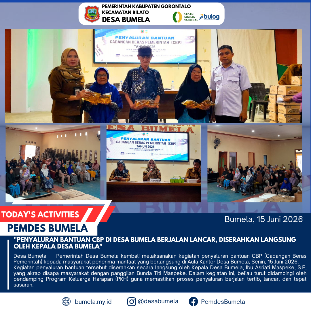 Penyaluran Bantuan CBP di Desa Bumela Berjalan Lancar, Diserahkan Langsung oleh Kepala Desa Bumela