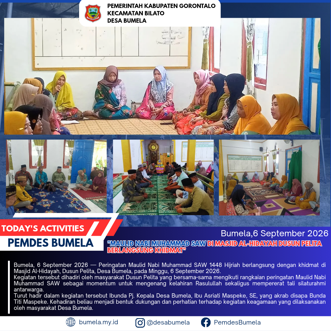 Maulid Nabi Muhammad SAW di Masjid Al-Hidayah Dusun Pelita Berlangsung Khidmat